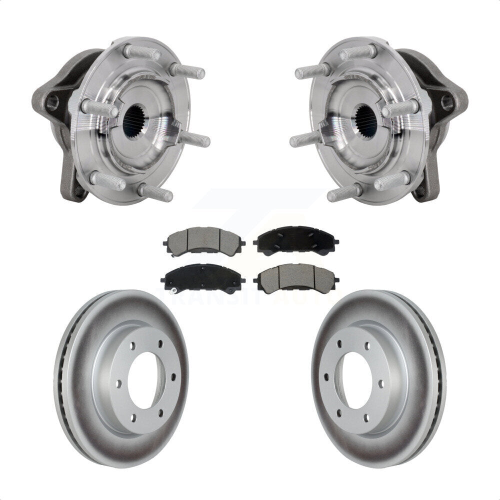 Hub Bearing Coated Disc Brake Rotor Pads Front Kit For 2019-2023 Ford Ranger 4WD