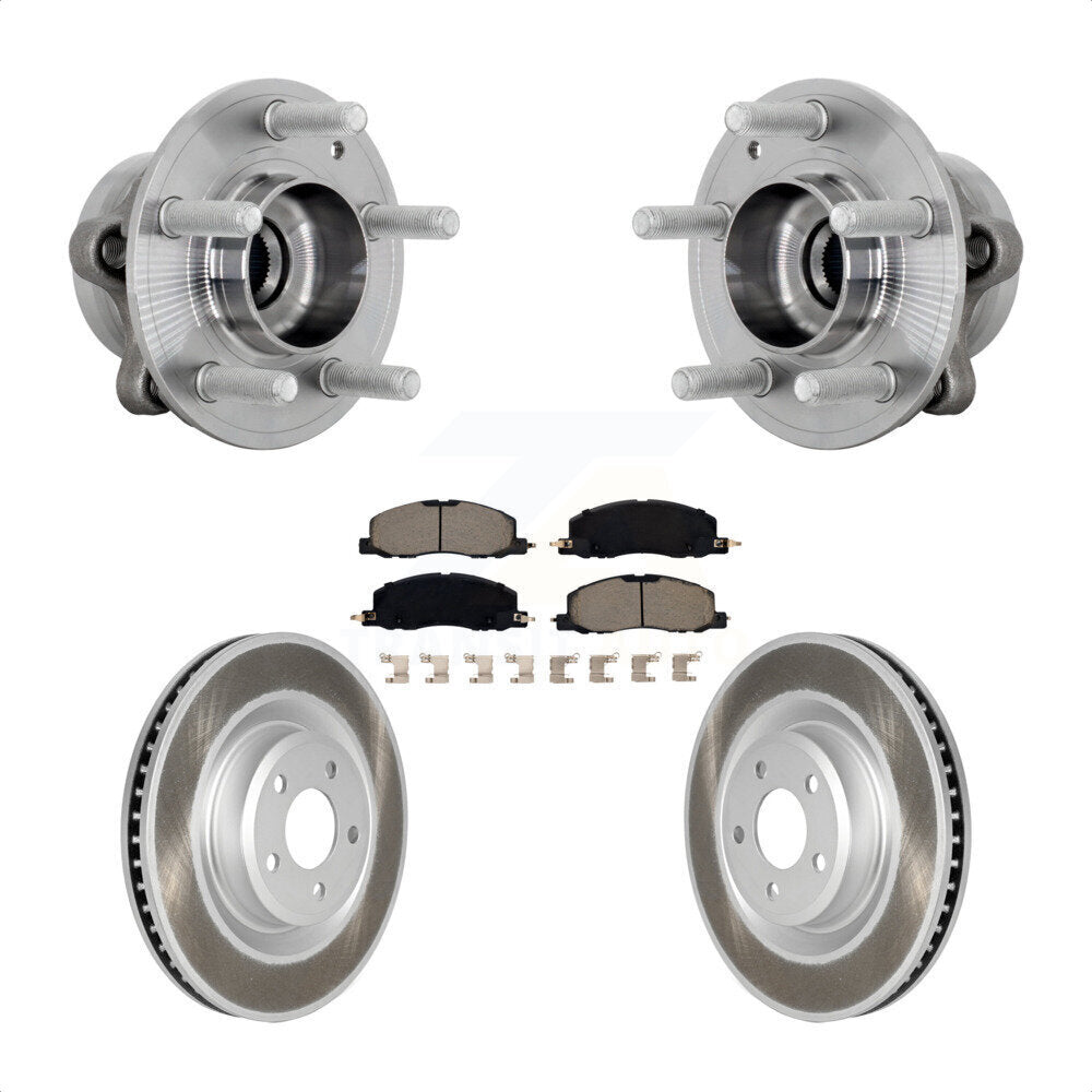 Hub Bearing Coat Brake Rotor Pad Front Kit For Ford Explorer Lincoln Aviator AWD