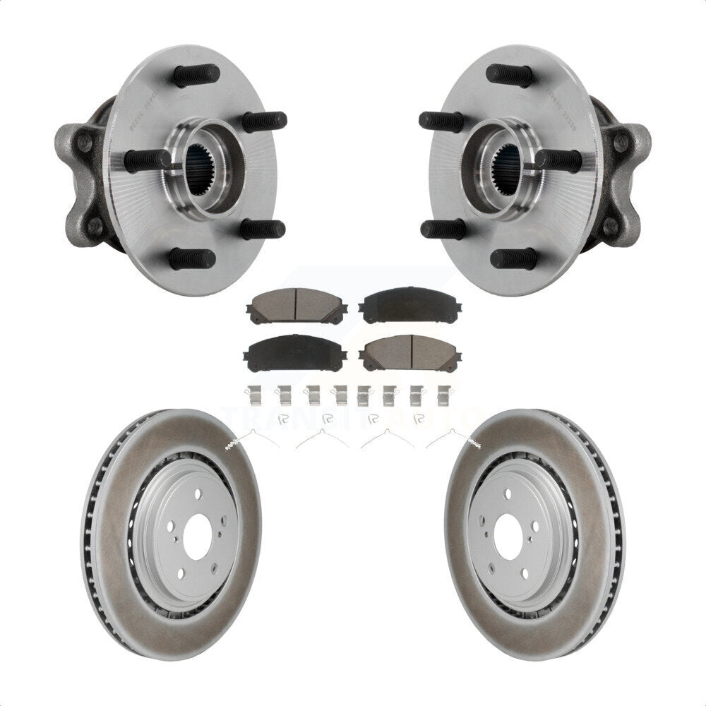 Hub Bearing Coated Brake Rotor And Pad Front Kit For 2020-2022 Toyota Highlander