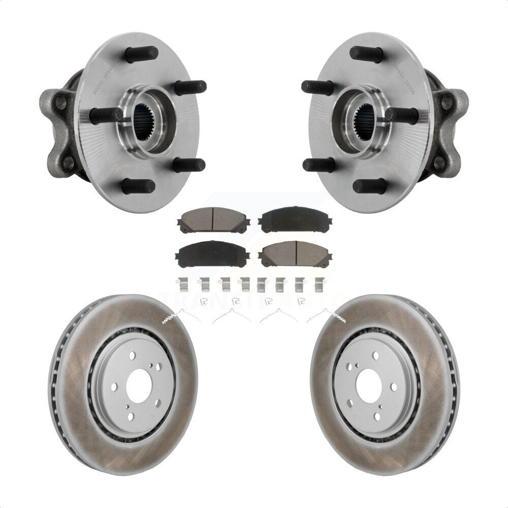 Hub Bearing Assembly Coat Brake Rotor Pads Front Kit For 2021-2023 Toyota Sienna