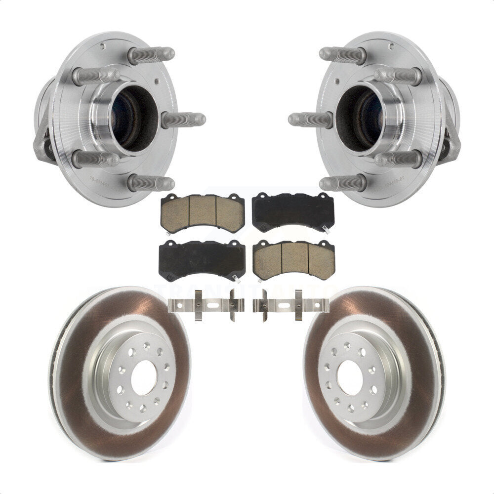 Hub Bearing Assembly Coated Disc Brake Rotor And Pads Front Kit For Cadillac CTS
