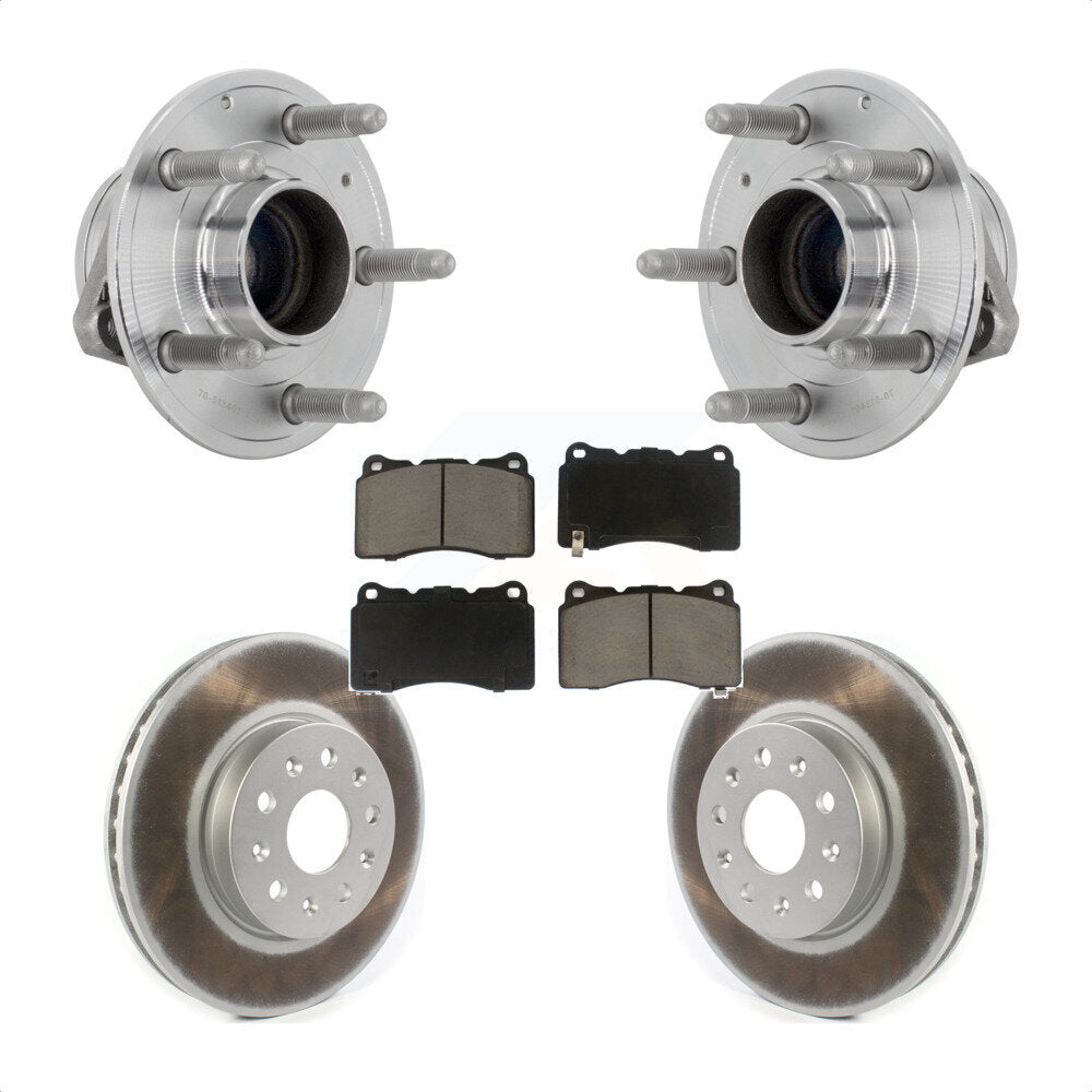 Hub Bearing Coat Brake Rotor Pad Front Kit For Chevrolet Camaro Cadillac CTS CT6