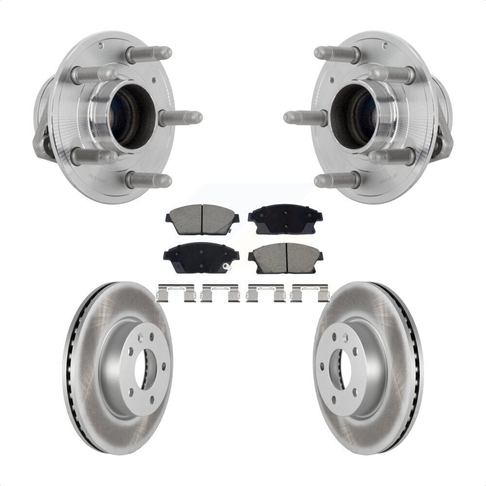 Hub Bearing Assembly Coated Disc Brake Rotor And Pads Front Kit For Cadillac ATS