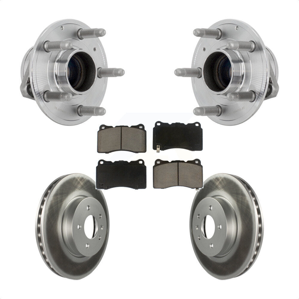 Hub Bearing Assembly Coated Disc Brake Rotor And Pads Front Kit For Cadillac ATS