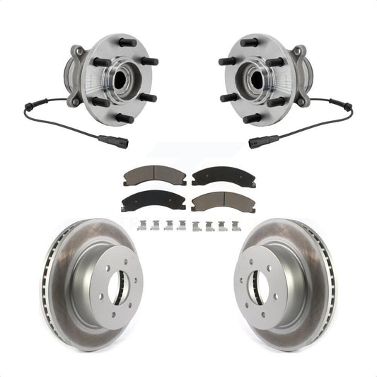 Hub Bearing Assembly Coated Disc Brake Rotor & Pad Front Kit For Nissan TITAN XD
