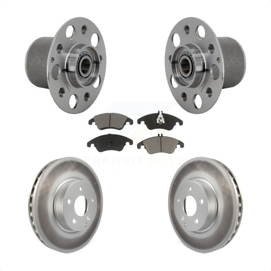 Hub Bearing Coated Brake Rotor & Pads Front Kit For Mercedes-Benz E350 E400 E250