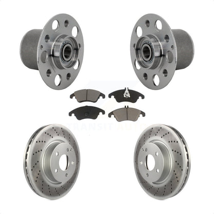Hub Bearing Coated Brake Rotor & Pads Front Kit For Mercedes-Benz E350 E400 E250