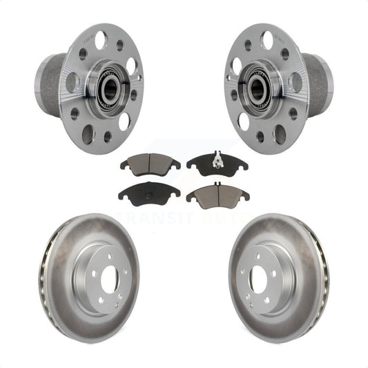 Hub Bearing Coated Brake Rotor & Pads Front Kit For Mercedes-Benz C300 E350 C350