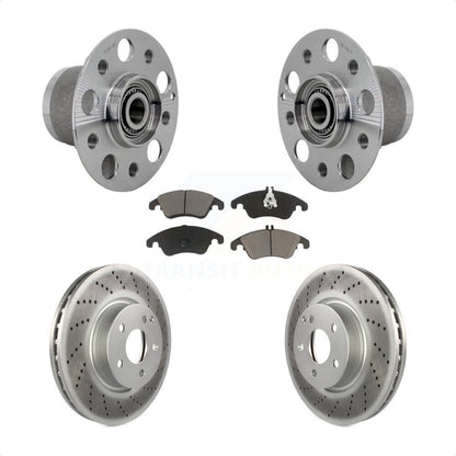 Hub Bearing Coated Brake Rotor & Pads Front Kit For Mercedes-Benz C300 E350 C350