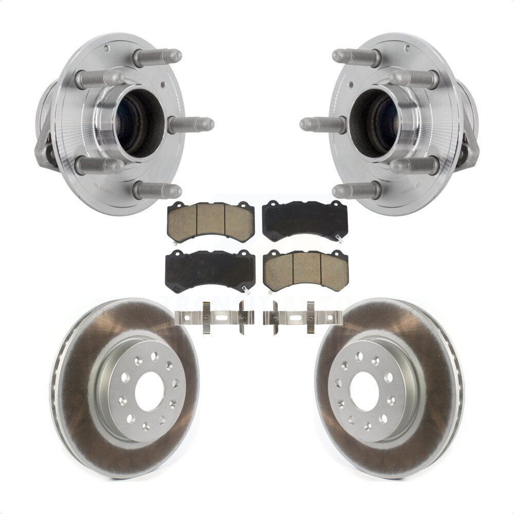 Hub Bearing Assembly Coated Brake Rotor Pad Front Kit For Chevrolet Camaro LT LS