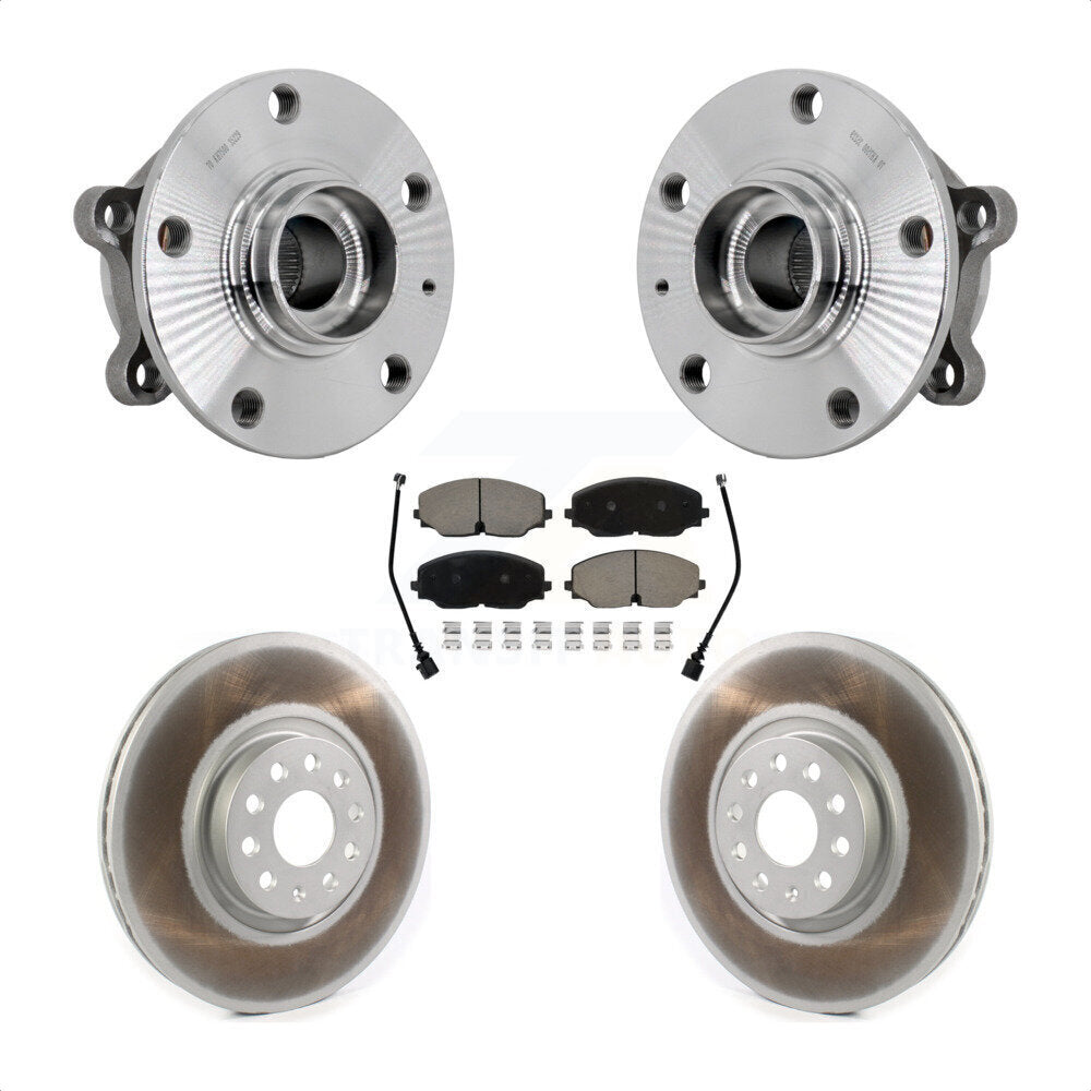 Hub Bearing Coated Brake Rotor & Pads Front Kit For Volkswagen Atlas Cross Sport