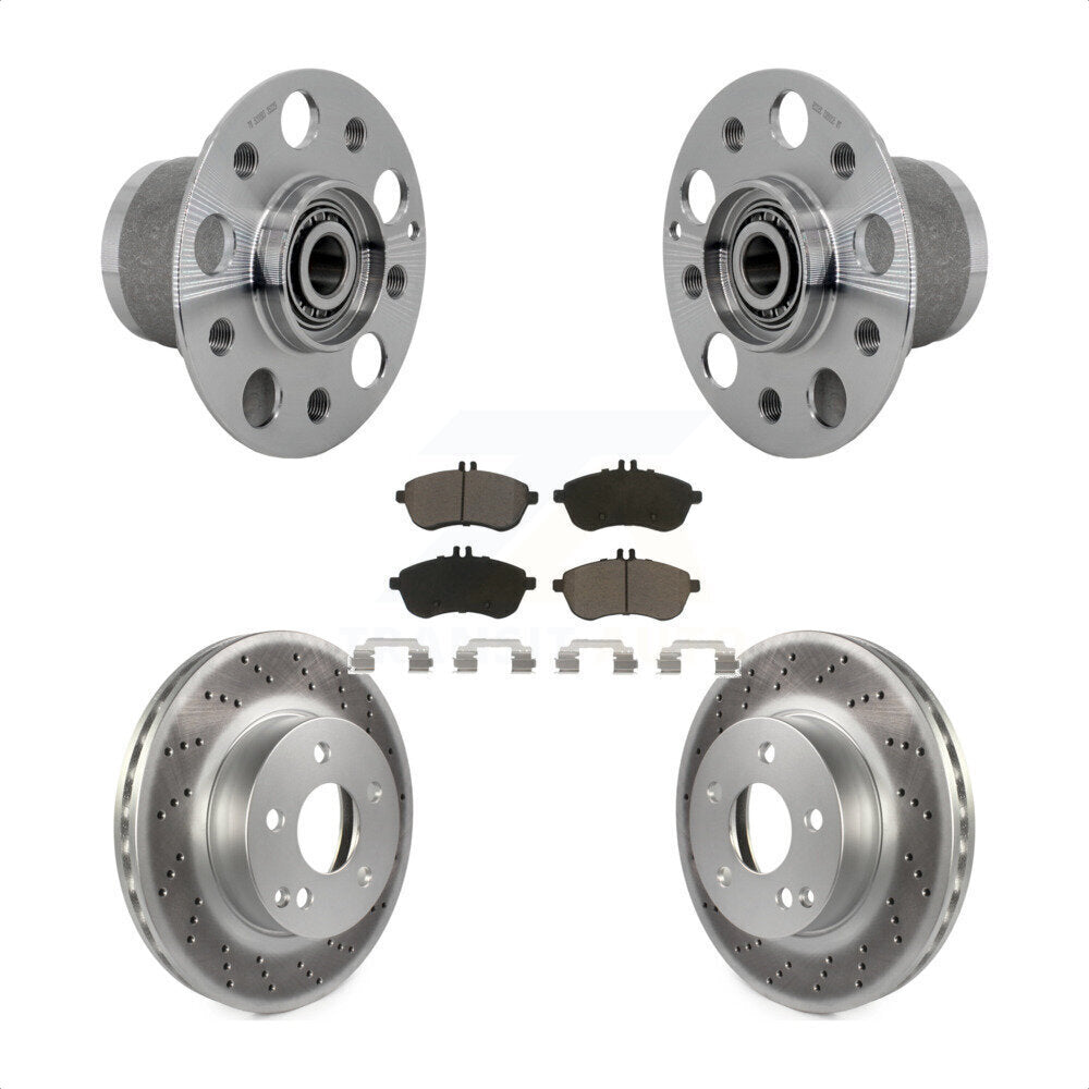 Hub Bearing Assembly Coat Brake Rotor Pads Front Kit For Mercedes-Benz C300 C250