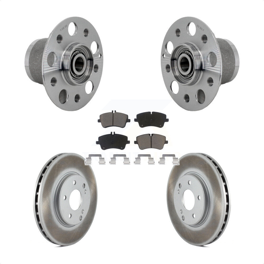 Hub Bearing Coat Brake Rotor Pads Front Kit For 2006-2007 Mercedes-Benz C350 RWD