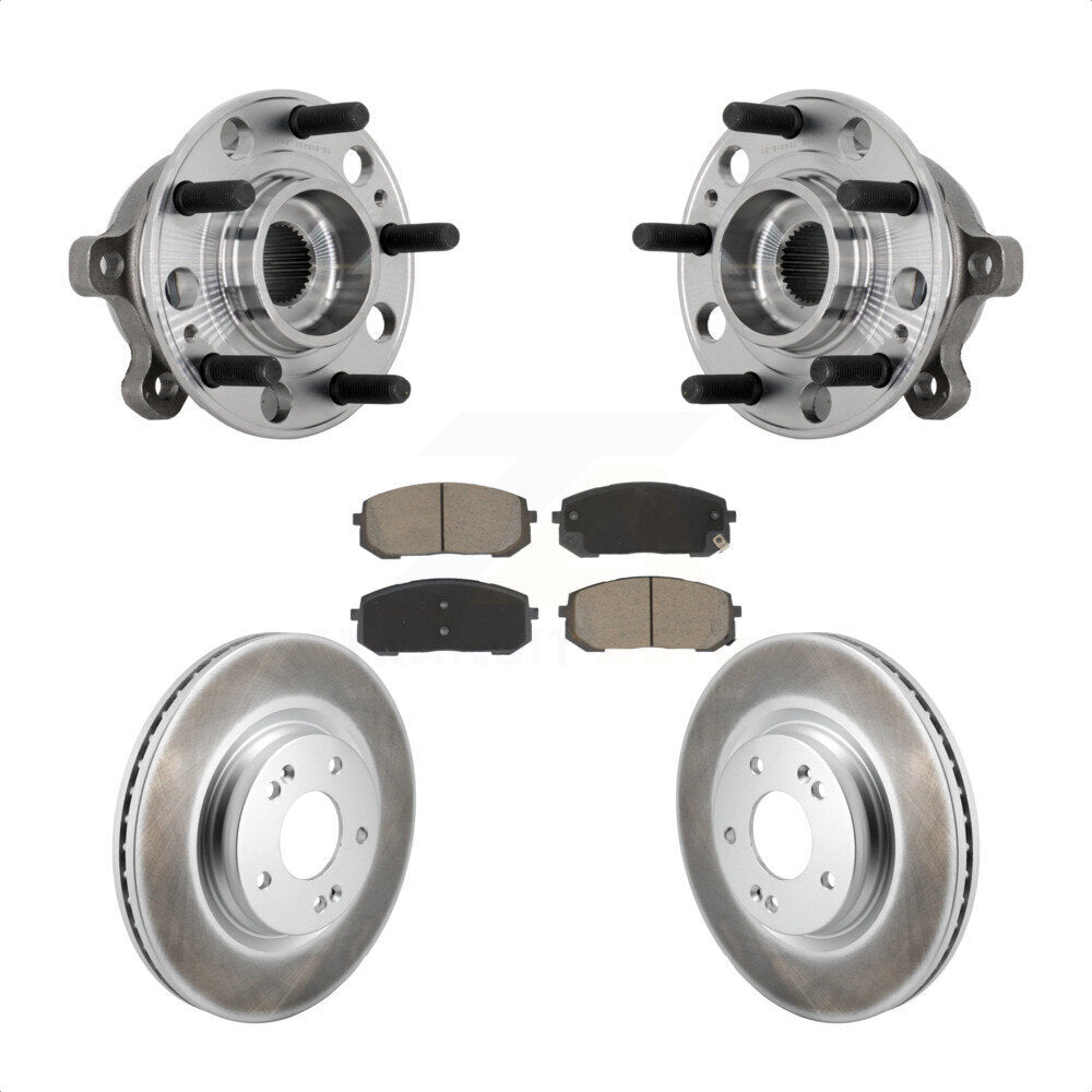 Hub Bearing Assembly Coated Brake Rotor Pads Front Kit For Hyundai Sonata Kia K5