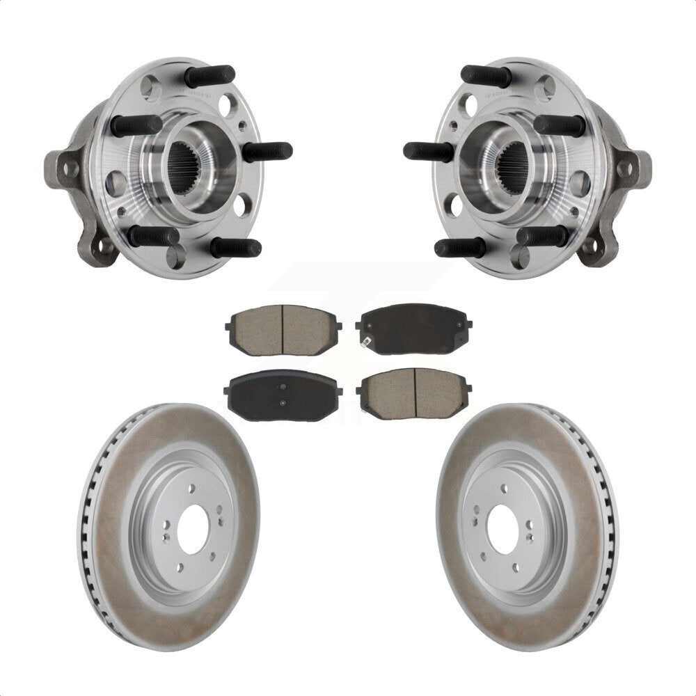 Hub Bearing Assembly Coated Brake Rotor Pads Front Kit For Hyundai Sonata Kia K5