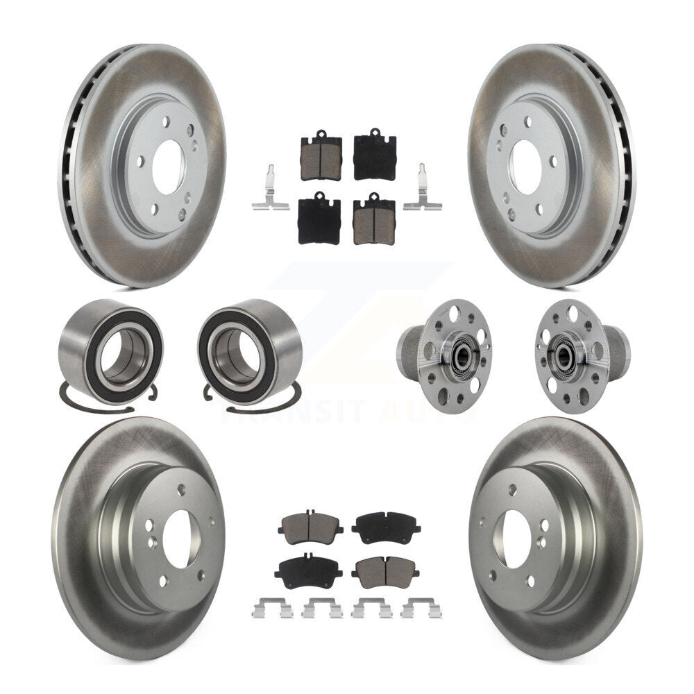 Hub Bearing Coat Brake Rotor Pads Shoe Front Rear Kit For Mercedes-Benz C350 RWD