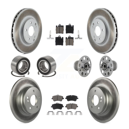 Hub Bearing Coat Brake Rotor Pads Shoe Front Rear Kit For Mercedes-Benz C350 RWD