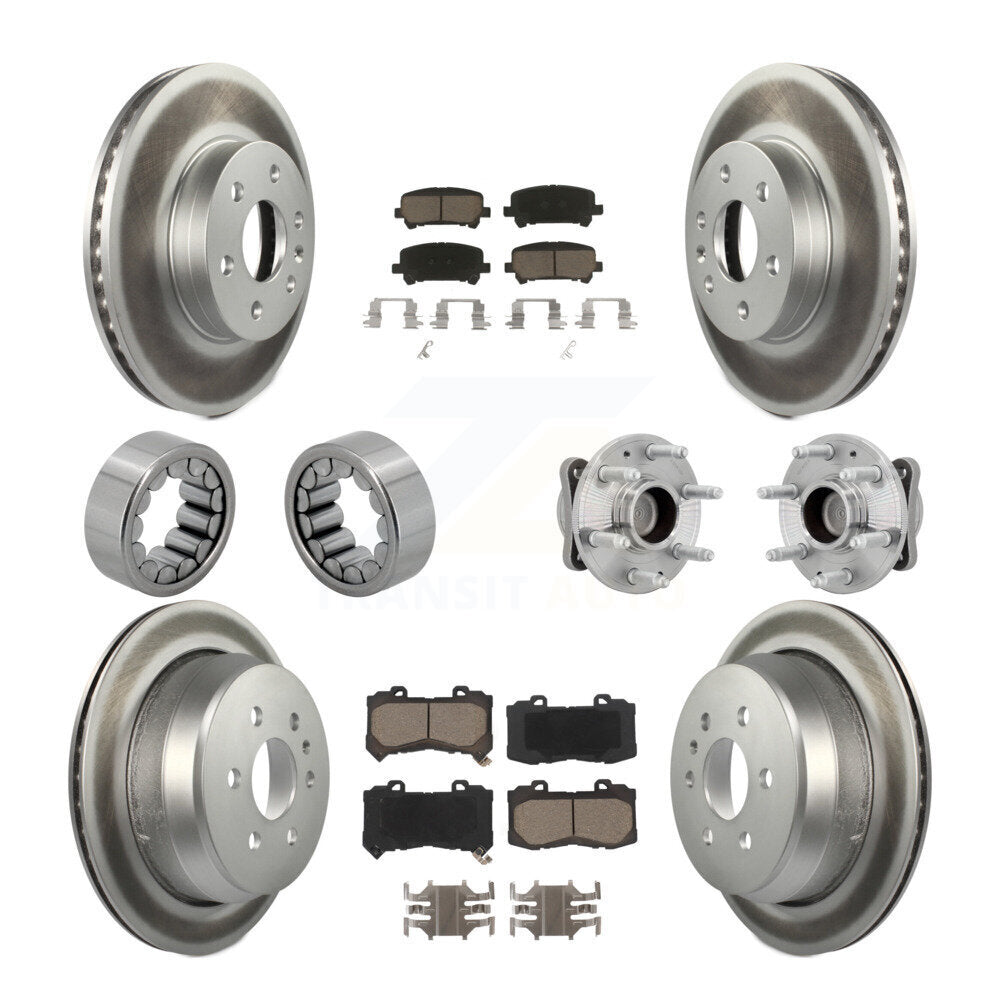 Hub Bearing Coated Brake Rotor Pads Shoe Front Rear Kit (10Pc) For Chevrolet GMC