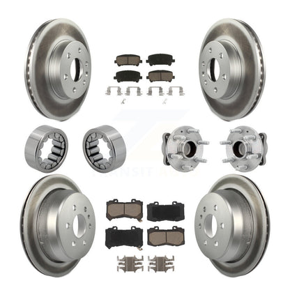 Hub Bearing Coated Brake Rotor Pads Shoe Front Rear Kit (10Pc) For Chevrolet GMC