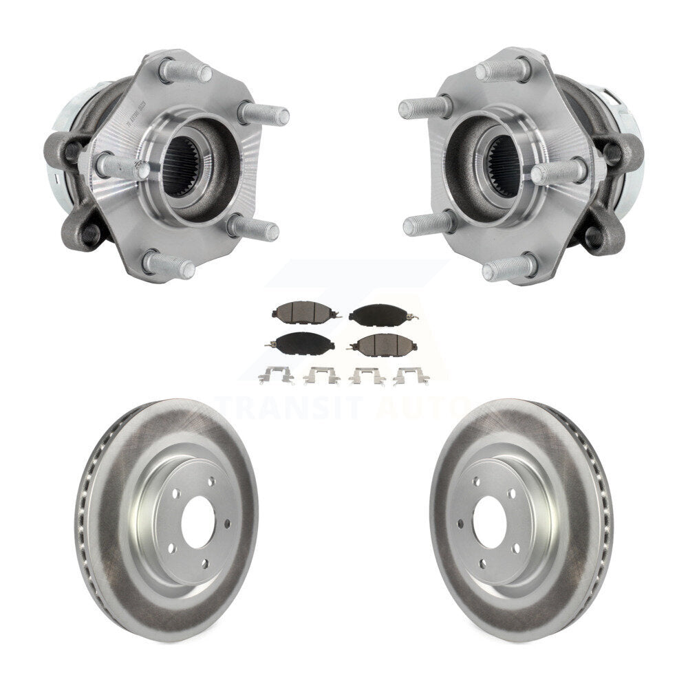 Hub Bearing Assembly Coated Disc Brake Rotor And Pad Front Kit For Nissan Murano