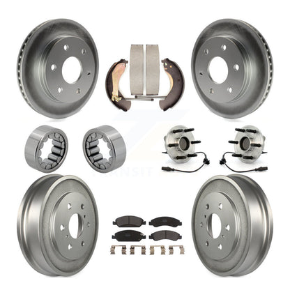 Hub Bearing Coat Brake Rotor Pads Shoe Front Rear Kit (10Pc) For GMC Sierra 1500