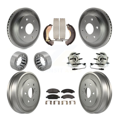 Hub Bearing Coat Brake Rotor Pads Shoe Front Rear Kit (10Pc) For GMC Sierra 1500