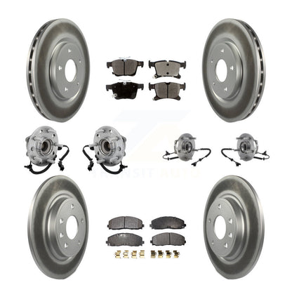 Hub Bearing Coated Brake Rotor & Pad Front Rear Kit (10Pc) For Chrysler Pacifica