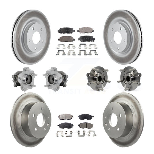 Hub Bearing Coated Disc Brake Rotor & Pads Front Rear Kit (10Pc) For Nissan Juke