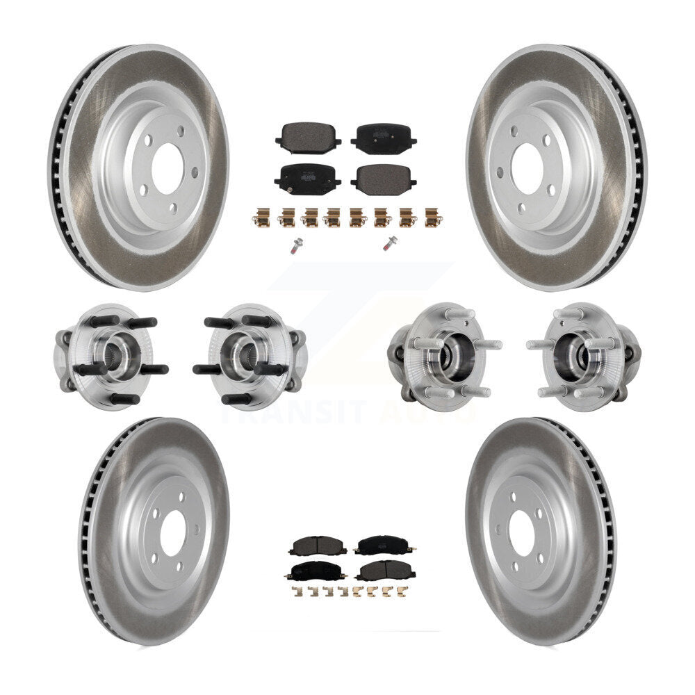 Hub Bearing Coated Brake Rotor Pad Front Rear Kit (10Pc) For Lincoln Aviator AWD