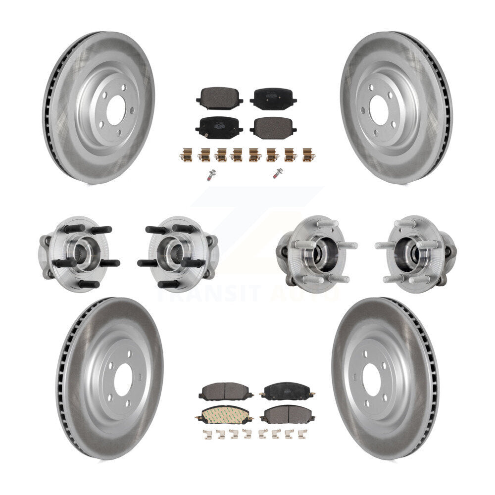 Hub Bearing Coat Brake Rotor Pads Front Rear Kit (10Pc) For Lincoln Aviator Ford