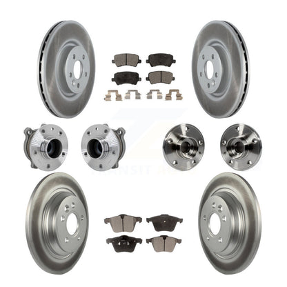 Hub Bearing Coated Disc Brake Rotor Pads Front Rear Kit (10Pc) For Volvo S60 V70