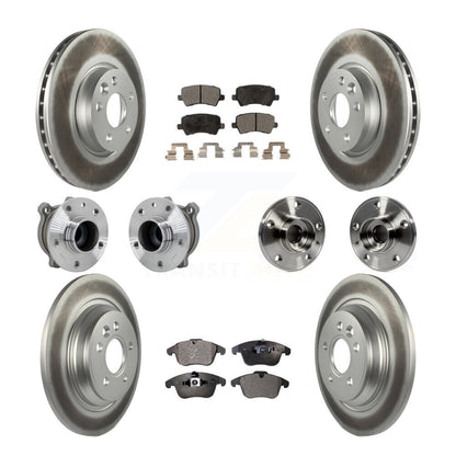 Hub Bearing Coated Brake Rotor Pad Front Rear Kit (10Pc) For 13-14 Volvo S60 FWD