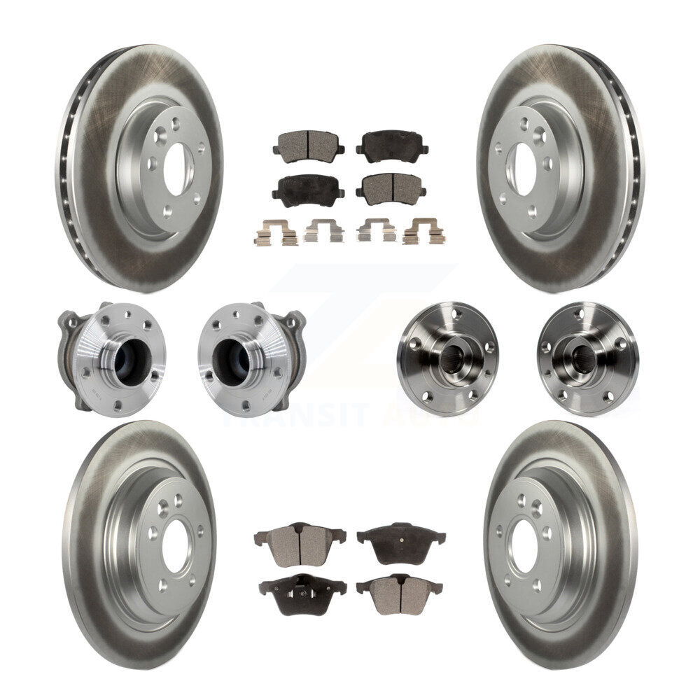 Hub Bearing Coated Disc Brake Rotor And Pads Front Rear Kit (10Pc) For Volvo V70