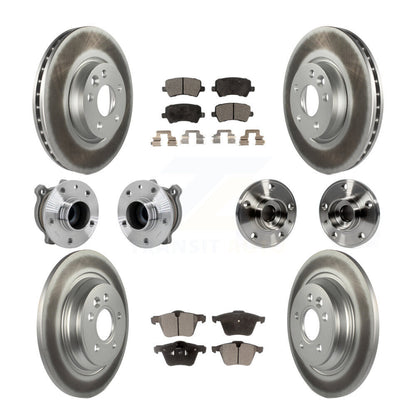 Hub Bearing Coated Disc Brake Rotor And Pads Front Rear Kit (10Pc) For Volvo V70