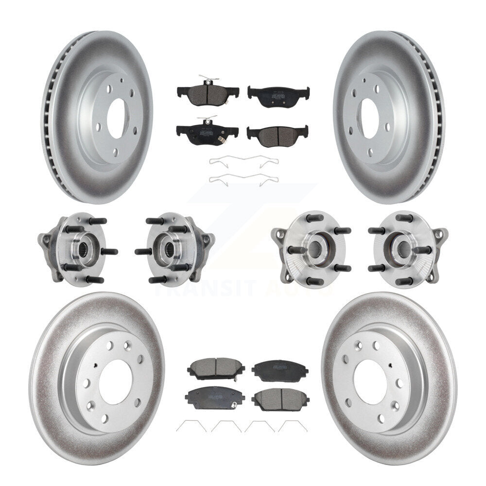 Hub Bearing Coat Brake Rotor Pad Front Rear Kit (10Pc) For 20-22 Mazda CX-30 AWD