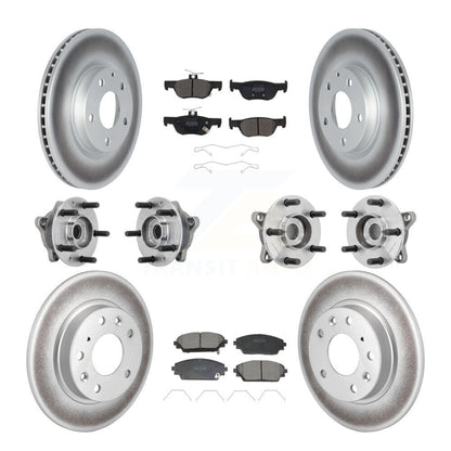 Hub Bearing Coat Brake Rotor Pad Front Rear Kit (10Pc) For 20-22 Mazda CX-30 AWD