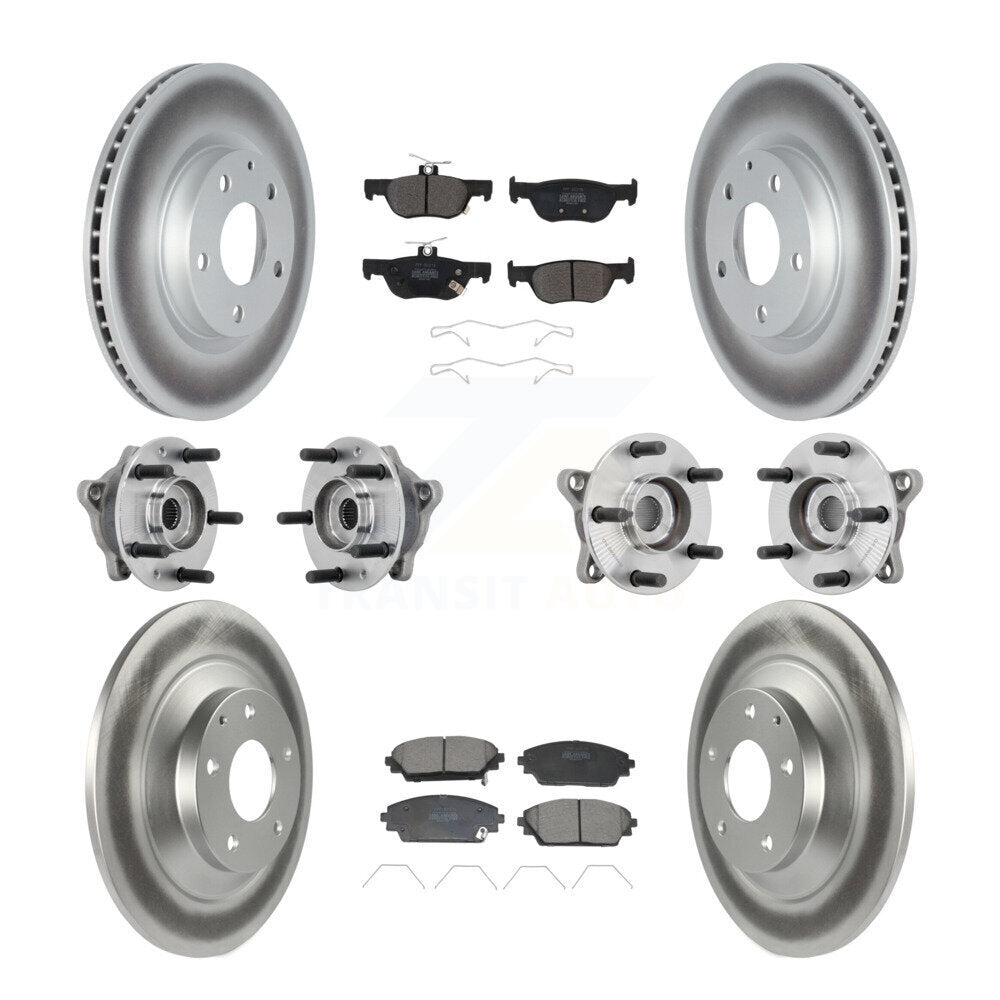 Hub Bearing Coat Brake Rotor Pad Front Rear Kit (10Pc) For 20-22 Mazda CX-30 AWD