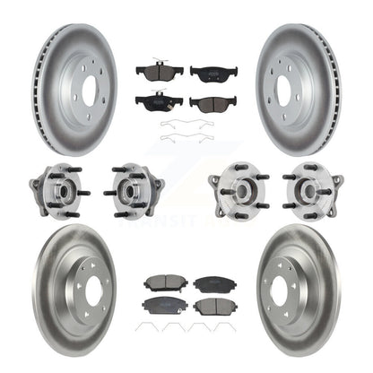 Hub Bearing Coat Brake Rotor Pad Front Rear Kit (10Pc) For 20-22 Mazda CX-30 AWD