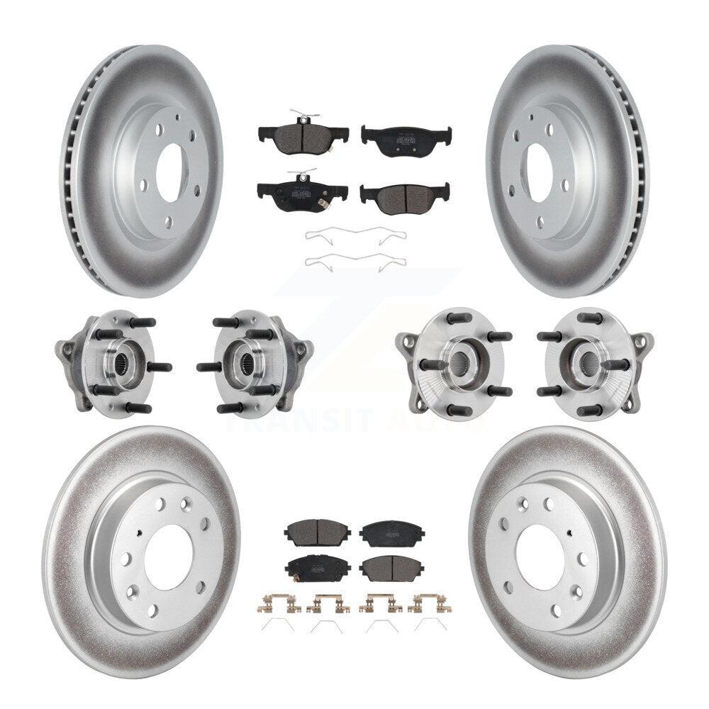 Hub Bearing Coat Brake Rotor Pad Front Rear Kit (10Pc) For 2021-2022 Mazda 3 AWD