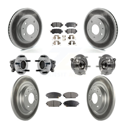 Hub Bearing Coat Brake Rotor Pads Front Rear Kit (10Pc) For 16-18 Mazda CX-3 FWD