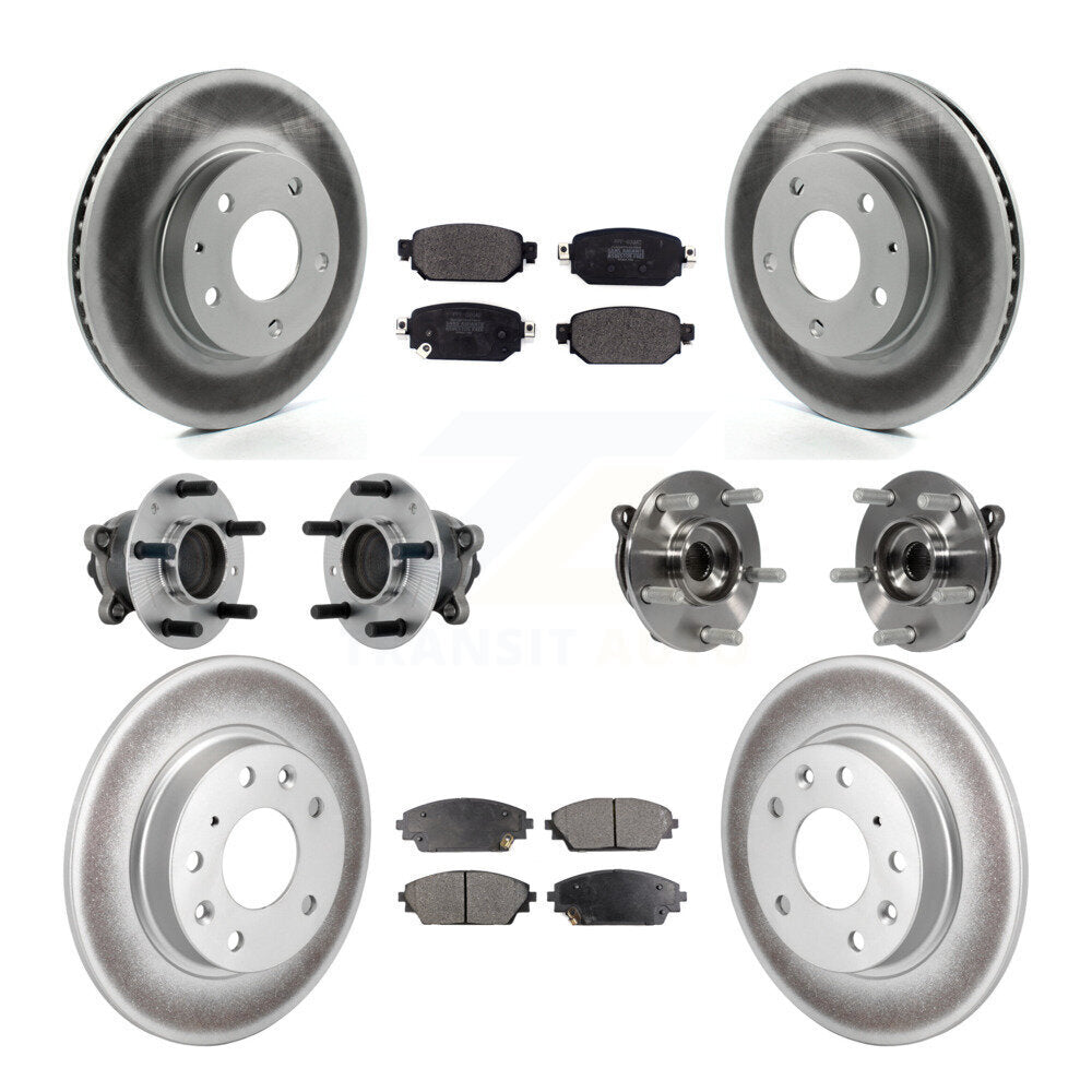 Hub Bearing Coat Brake Rotor Pads Front Rear Kit (10Pc) For 19-21 Mazda CX-3 FWD