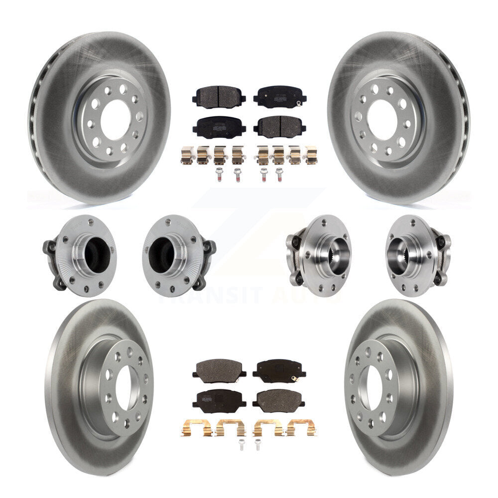 Hub Bearing Coated Brake Rotor Pads Front Rear Kit (10Pc) For Jeep Renegade Fiat