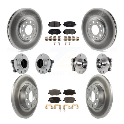 Hub Bearing Coated Brake Rotor Pads Front Rear Kit (10Pc) For Jeep Renegade Fiat