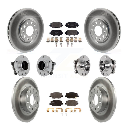 Hub Bearing Coated Brake Rotor Pads Front Rear Kit (10Pc) For Jeep Renegade Fiat