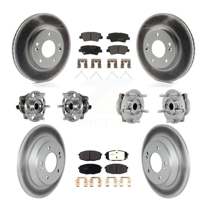 Hub Bearing Coated Disc Brake Rotor & Pad Front Rear Kit (10Pc) For Hyundai Kona