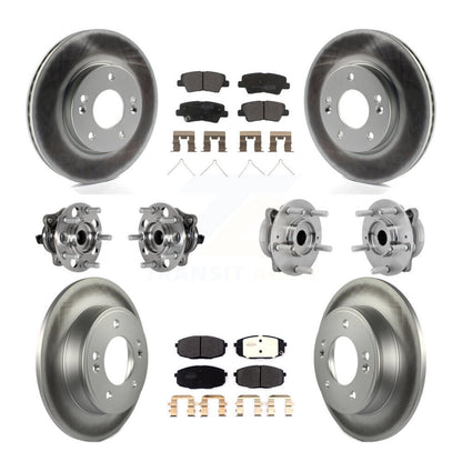 Hub Bearing Coated Disc Brake Rotor & Pad Front Rear Kit (10Pc) For Hyundai Kona