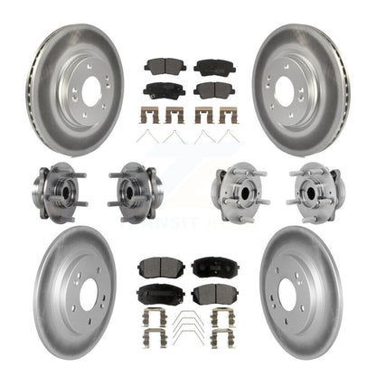 Hub Bearing Coat Brake Rotor Pad Front Rear Kit (10Pc) For 2022 Hyundai Kona AWD
