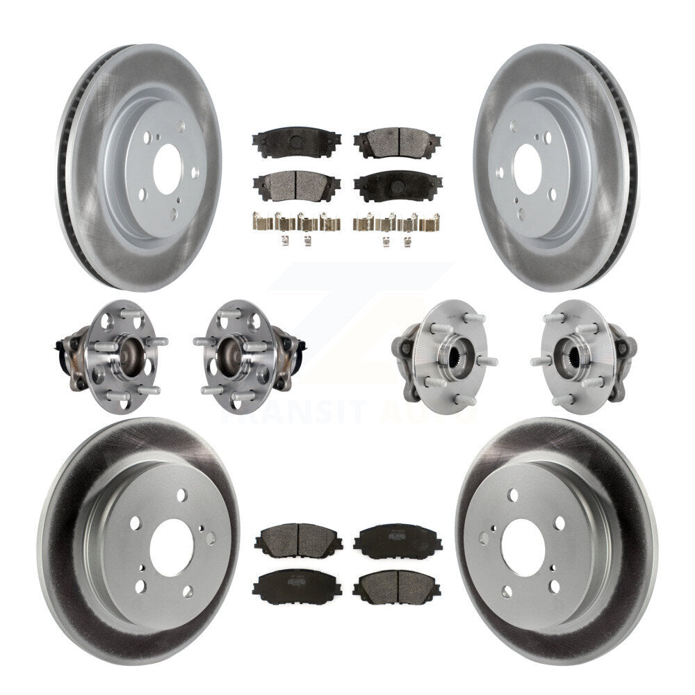 Hub Bearing Coated Disc Brake Rotor & Pads Front Rear Kit (10Pc) For Toyota C-HR