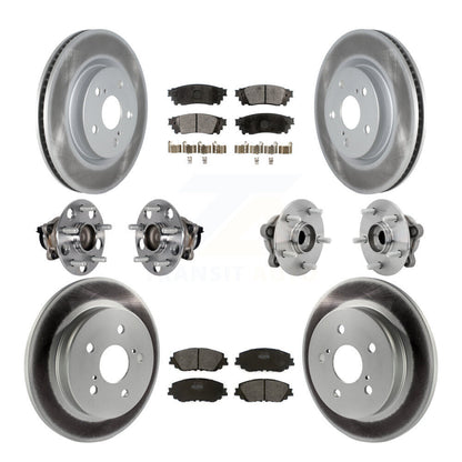 Hub Bearing Coated Disc Brake Rotor & Pads Front Rear Kit (10Pc) For Toyota C-HR