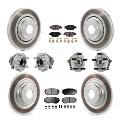 Hub Bearing Coat Brake Rotor Pads Front Rear Kit (10Pc) For 16-21 Mazda CX-9 FWD